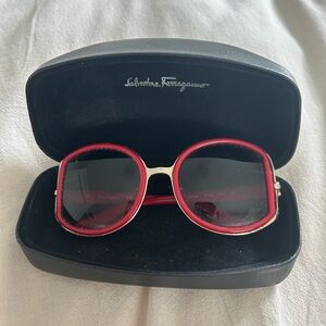 Red Ferragamo sunglasses